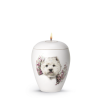 65-500-23l Keramische honden urn Terrier ( met of zonder waxinelicht)