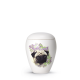 Keramische honden urn Mops ( met of zonder waxinelicht)