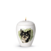 65-500-63l Keramische honden urn Chihuahua ( met of zonder waxinelicht)