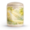 919_11 Houten urn met zonnestraal ( inhoud 3.5 kilo)