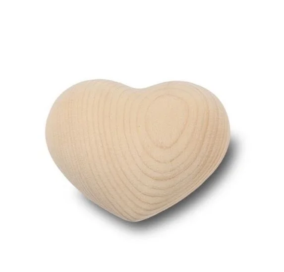 Grote Hart Urn Naturel, Glad (3 liter)