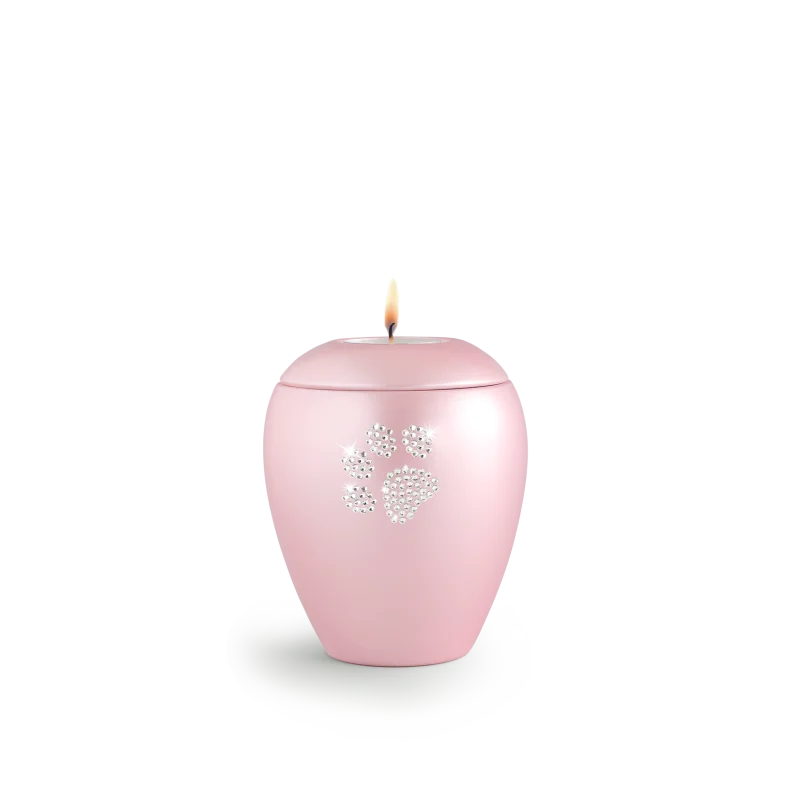 65-500-558l png Dierenurn met Swarovski dierenpoot en waxinelichthouder – roze