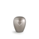 Urn met Swarovski hart licht grijs - in twee maten