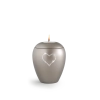 65-500-579L Urn met Swarovski hart waxine licht grijs - in twee maten