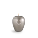 Urn met Swarovski hart waxine licht grijs - in twee maten
