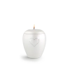 Urn met Swarovski hart waxine wit - in twee maten