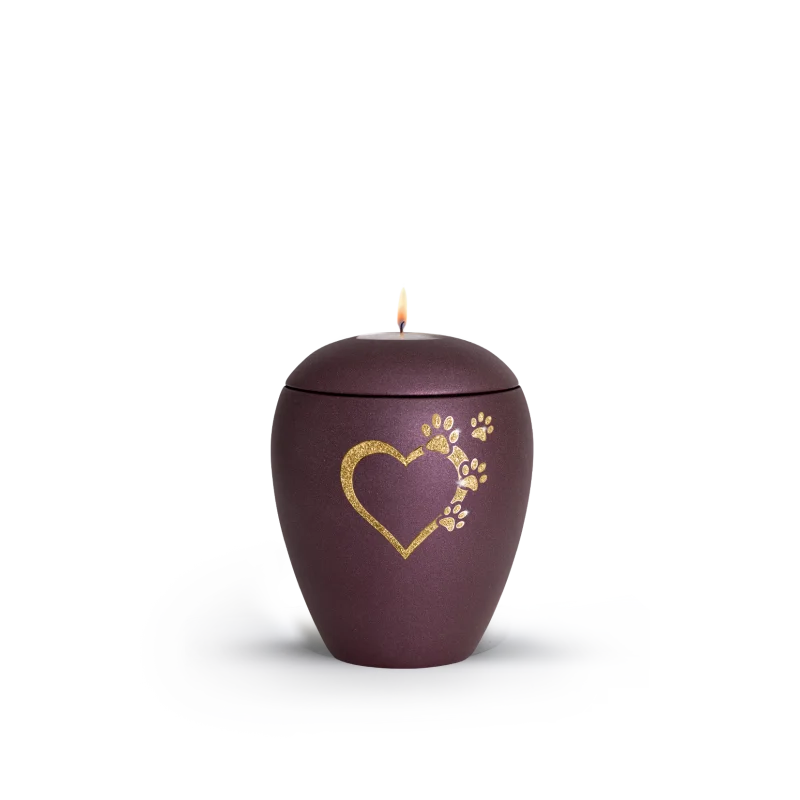 65-500-6123l-636a3d0b971d4 Keramische dieren urn Berry Waxinelicht met gouden pootjes - ( 0.5 liter)