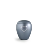 DS-65-500-549 Urn met Swarovski hart grijs - in diverse maten