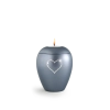 DS-65-500-549L Urn met Swarovski hart waxine grijs - in twee maten