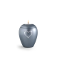 Urn met Swarovski hart waxine grijs - in twee maten