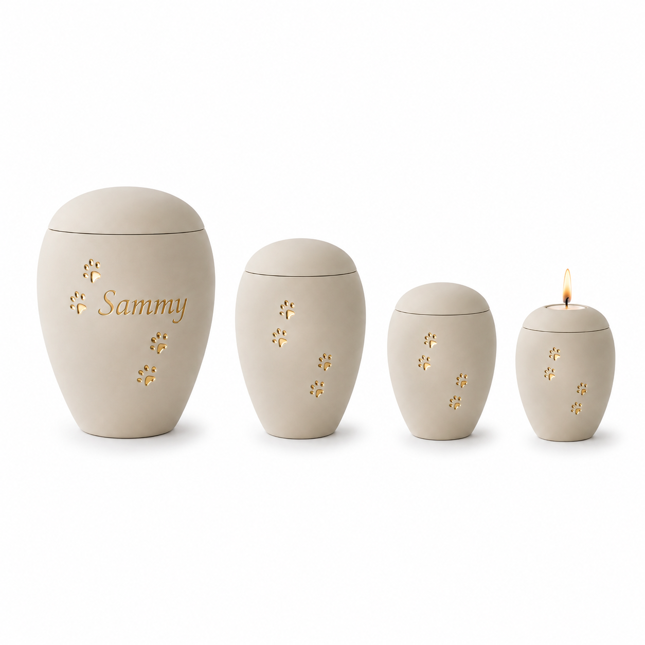 DS Creme Keramische dierenurn Creme - in 4 diverse maten