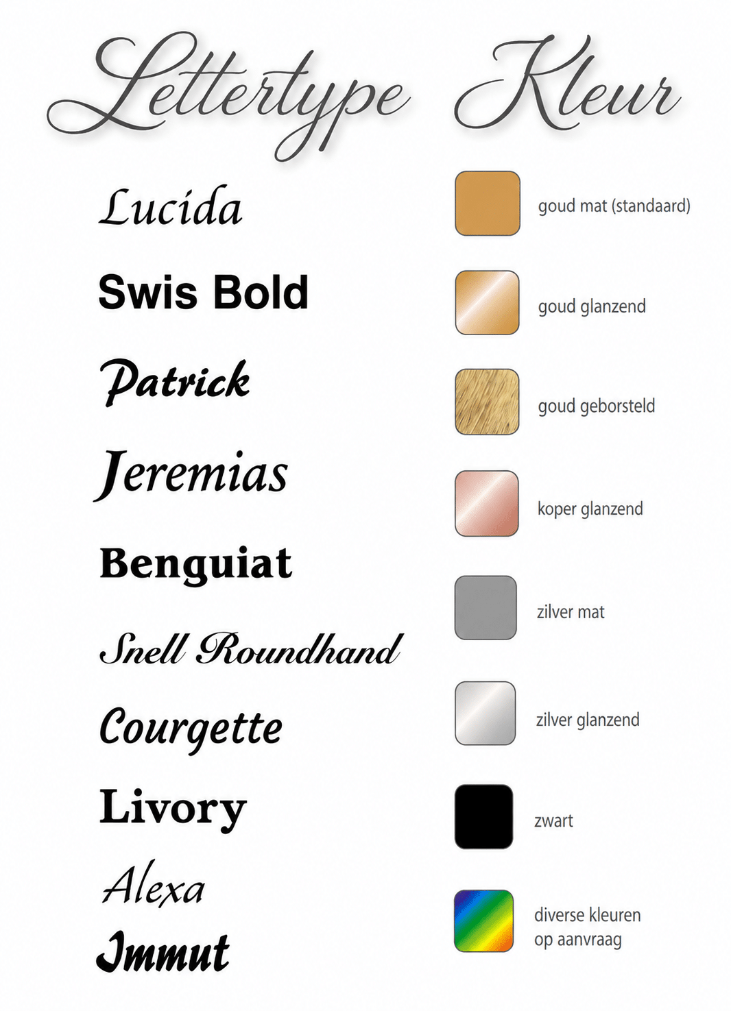 lettertype en kleur